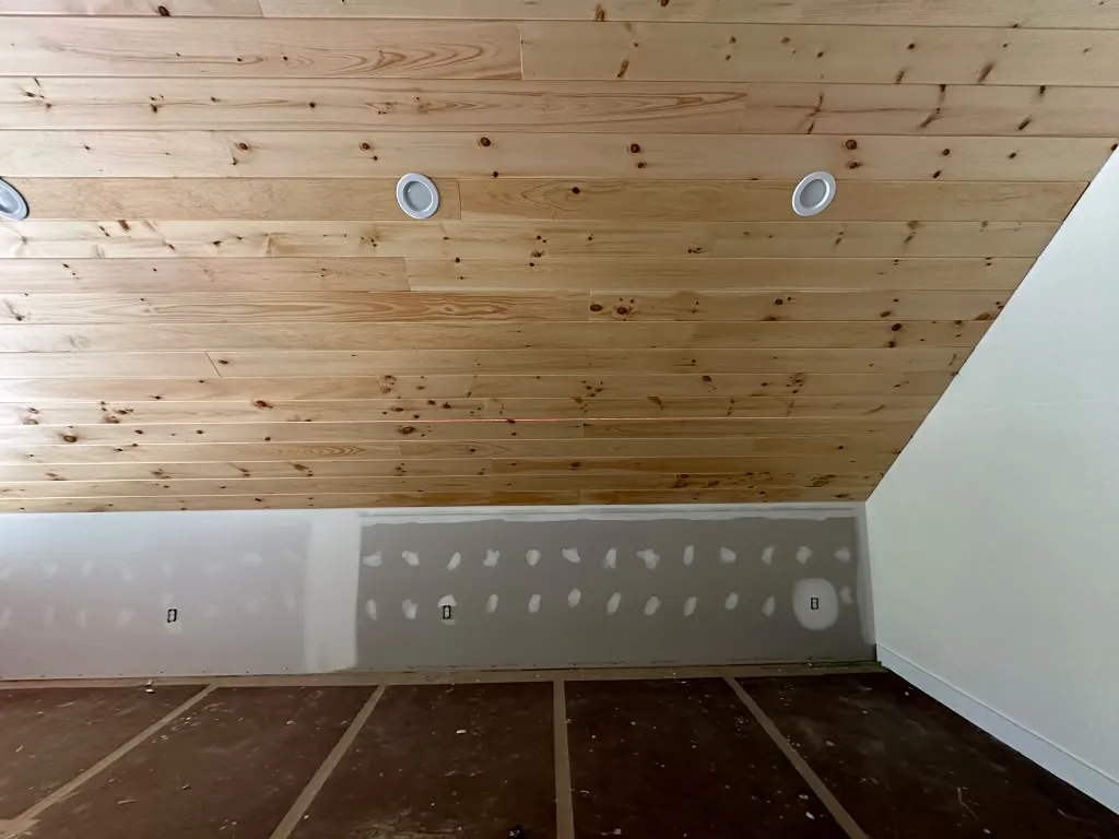 Pine wall and ceiling paneling