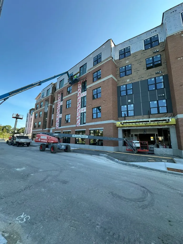 Apartment building exterior work